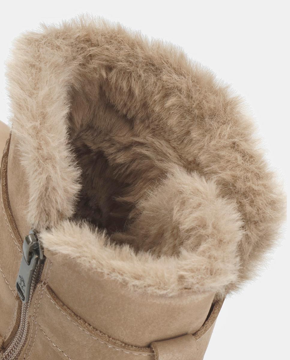 Botas de mujer en piel con forro de pelo sintético - Panama Jack - Beige Beige-5