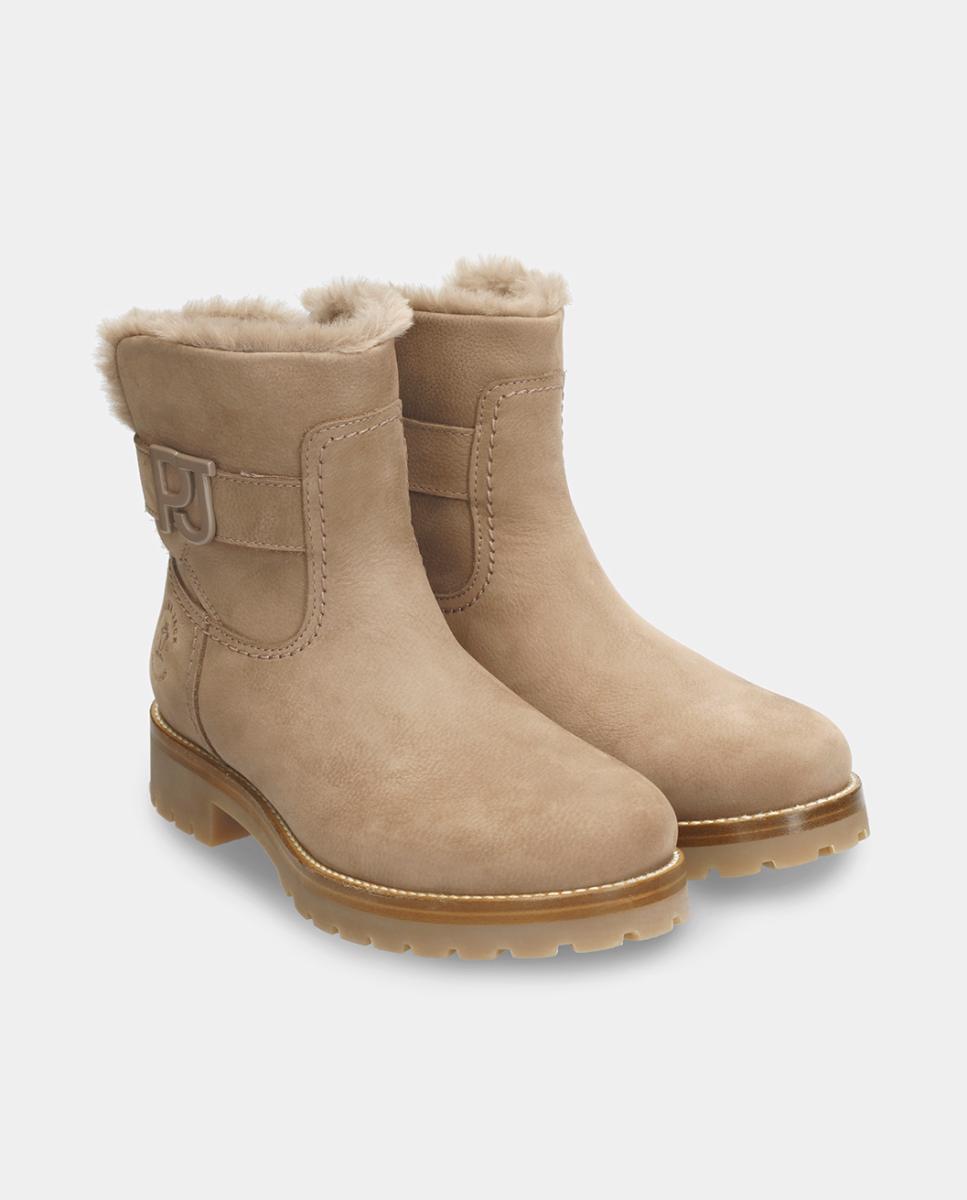 Botas de mujer en piel con forro de pelo sintético - Panama Jack - Beige Beige-6