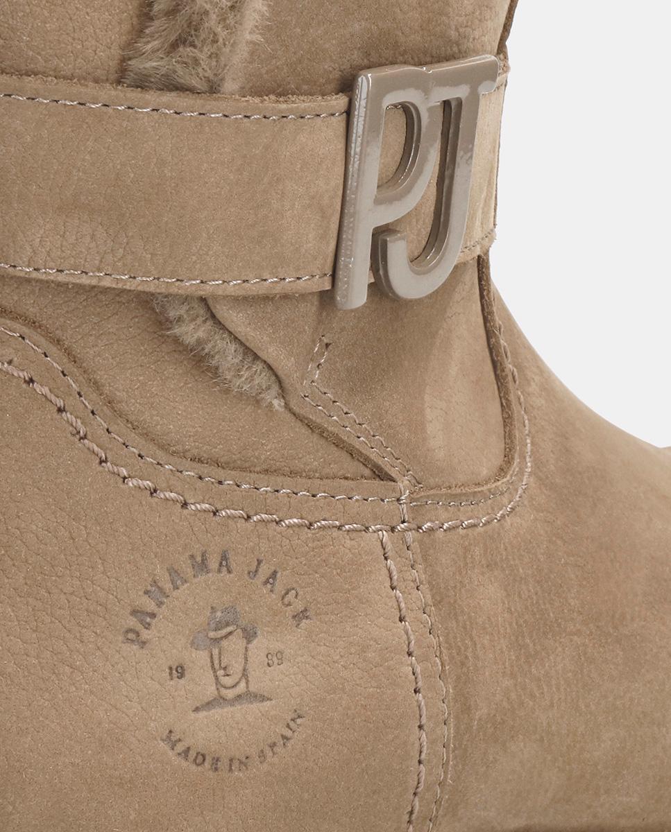 Botas de mujer en piel con forro de pelo sintético - Panama Jack - Beige Beige-7