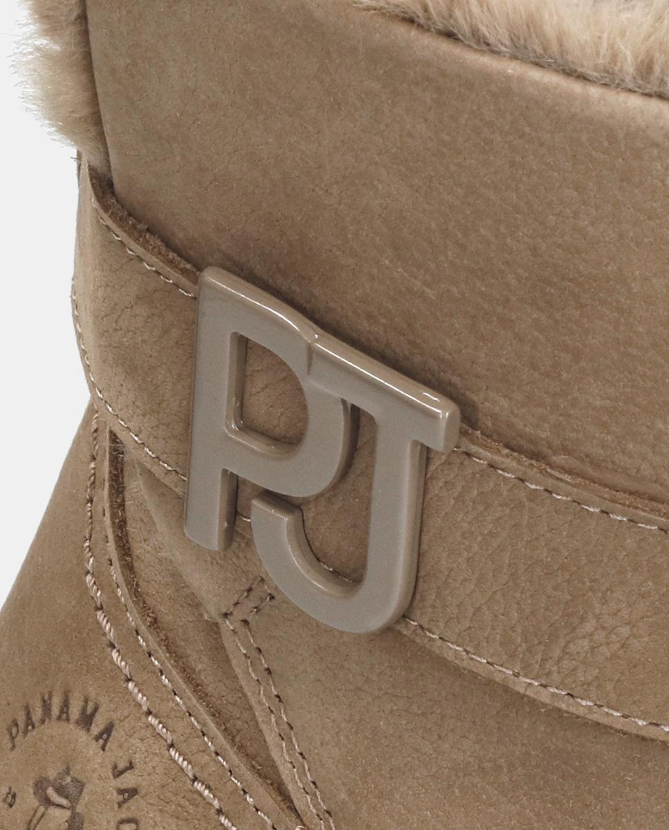 Botas de mujer en piel con forro de pelo sintético - Panama Jack - Beige Beige-8