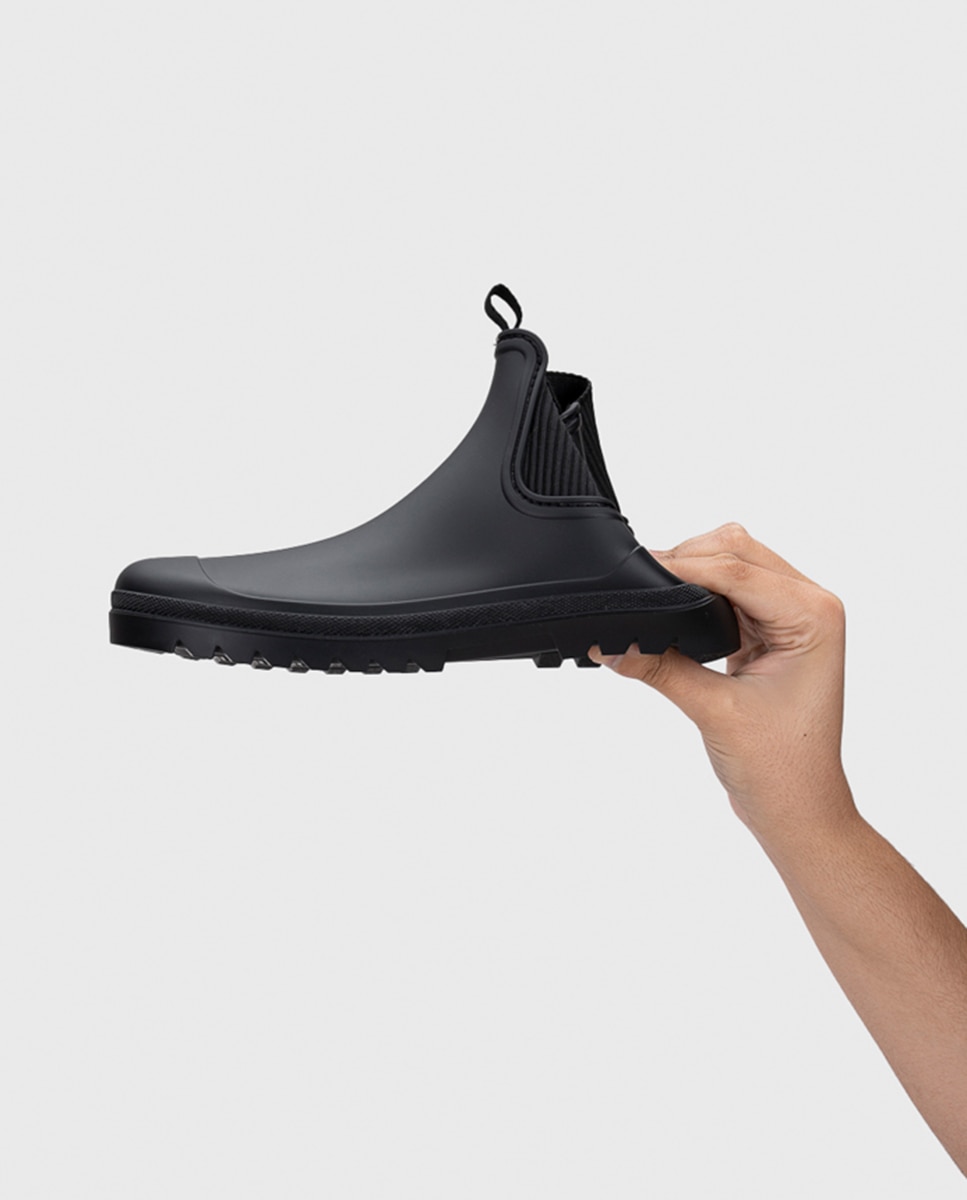 Galochas Tipo Botins Estilo Chelsea Mate Barefoot Preto-3