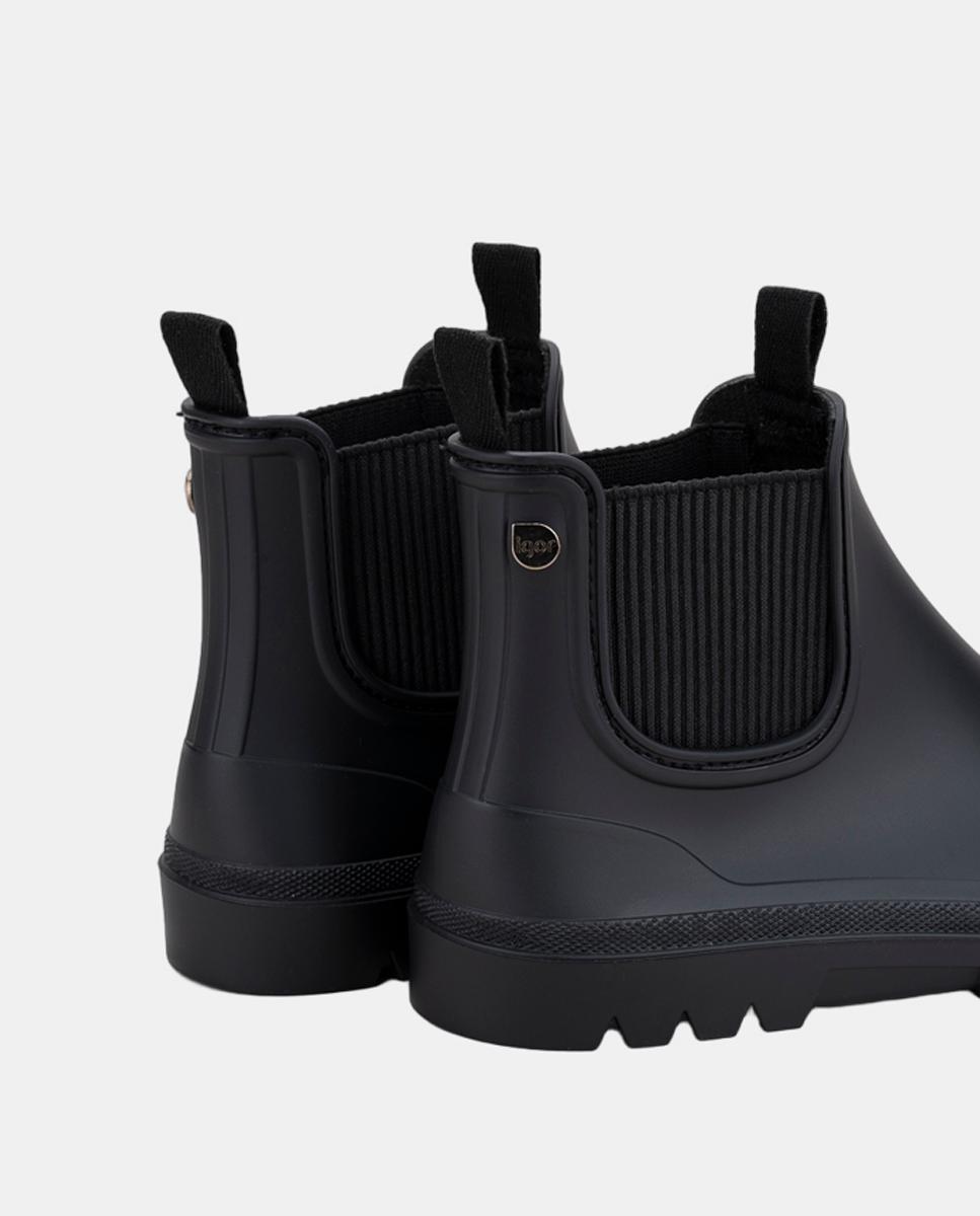 Galochas Tipo Botins Estilo Chelsea Mate Barefoot Preto-6