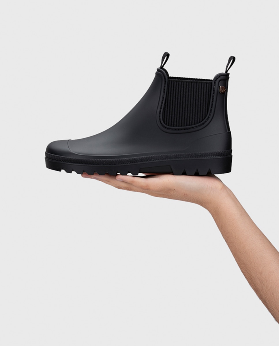 Galochas Tipo Botins Estilo Chelsea Mate Barefoot Preto-8
