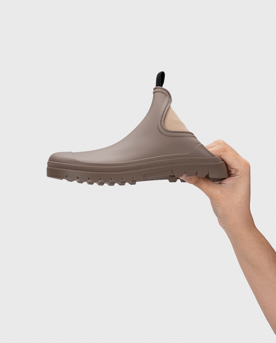 Galochas Tipo Botins Estilo Chelsea Mate Barefoot Castanho taupe-3