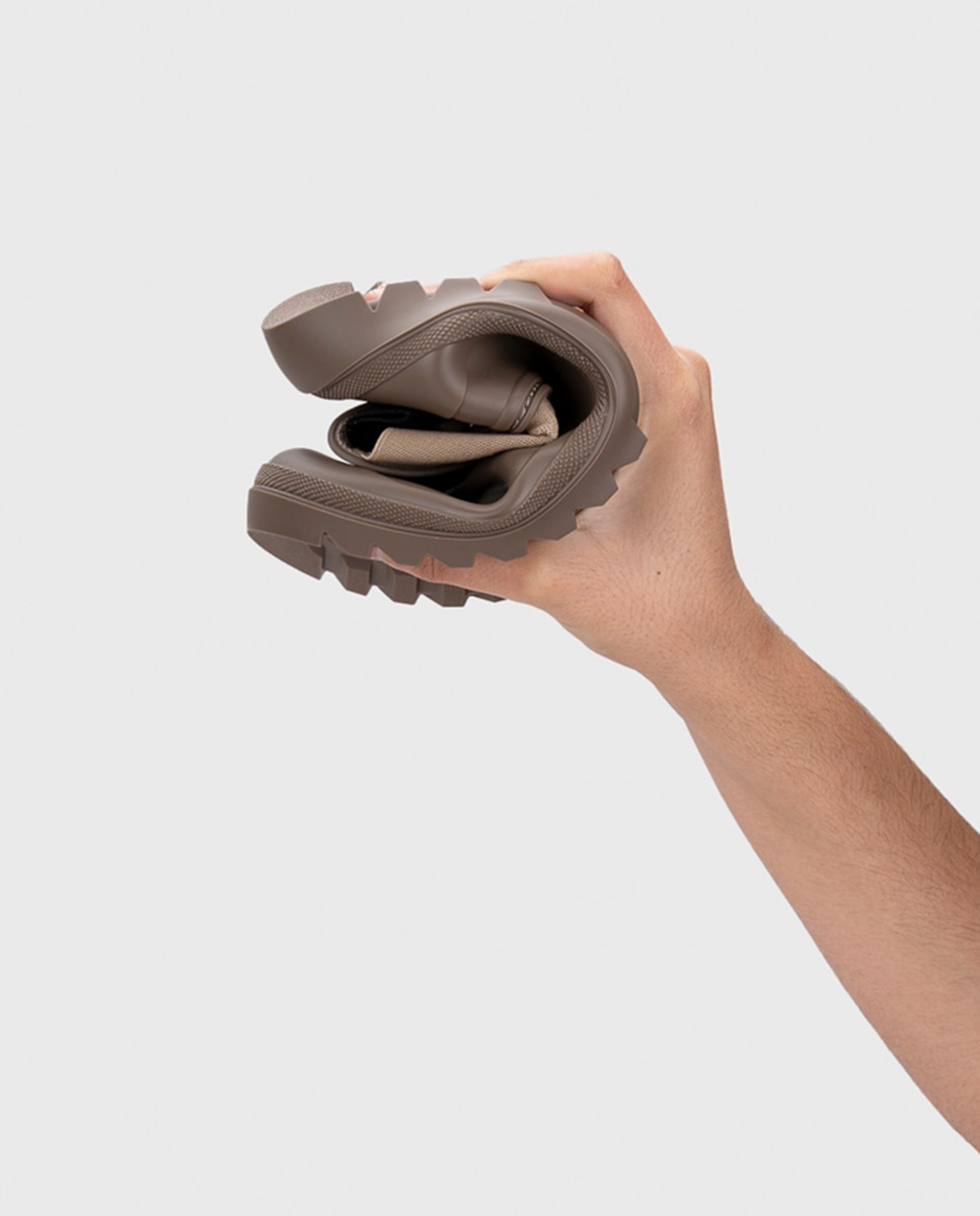 Galochas Tipo Botins Estilo Chelsea Mate Barefoot Castanho taupe-4