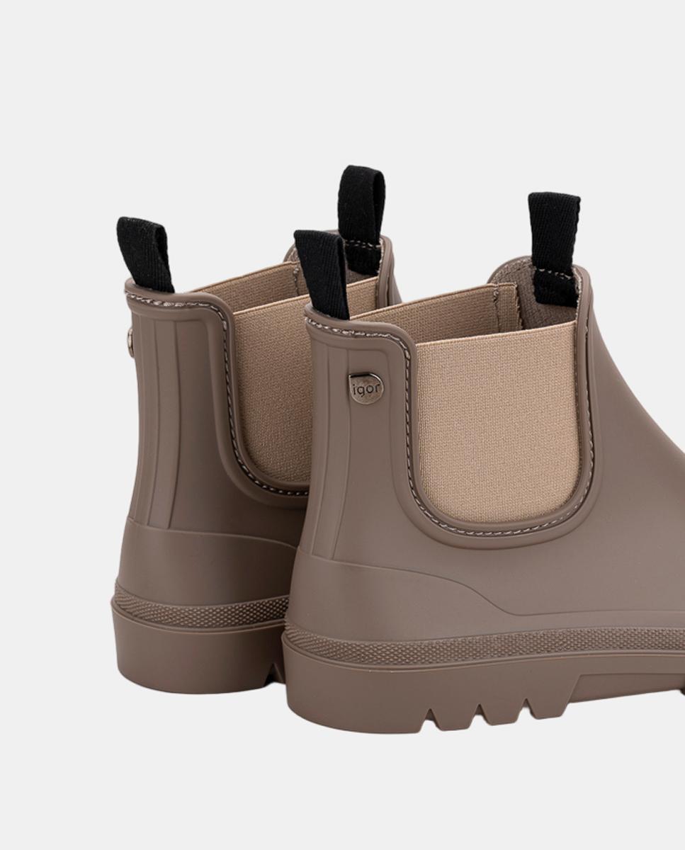 Galochas Tipo Botins Estilo Chelsea Mate Barefoot Castanho taupe-6