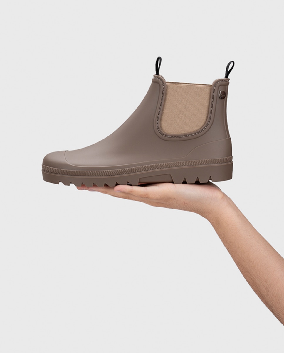 Galochas Tipo Botins Estilo Chelsea Mate Barefoot Castanho taupe-8