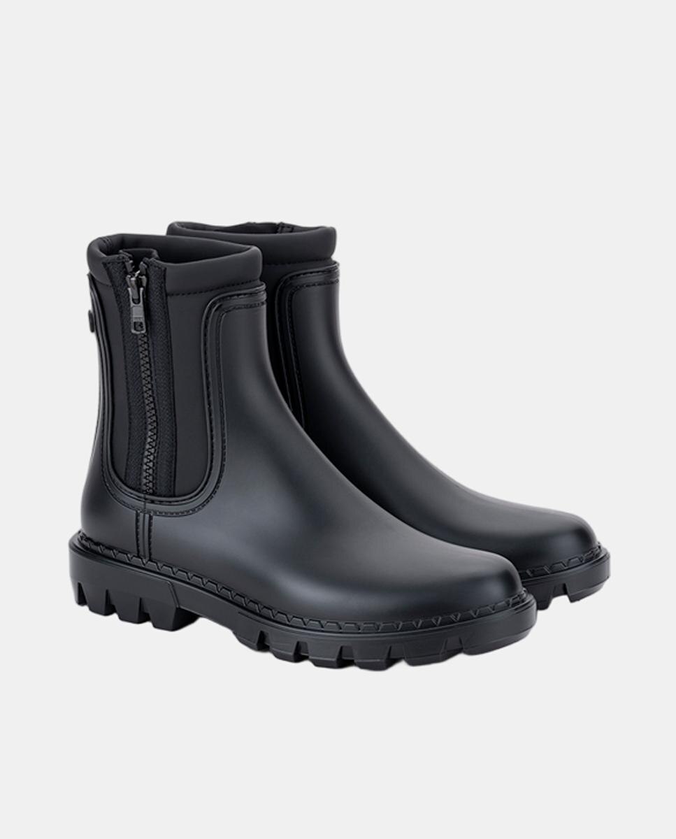 Galochas Tipo Botins Mate com Detalhe de Neopreno Preto-2