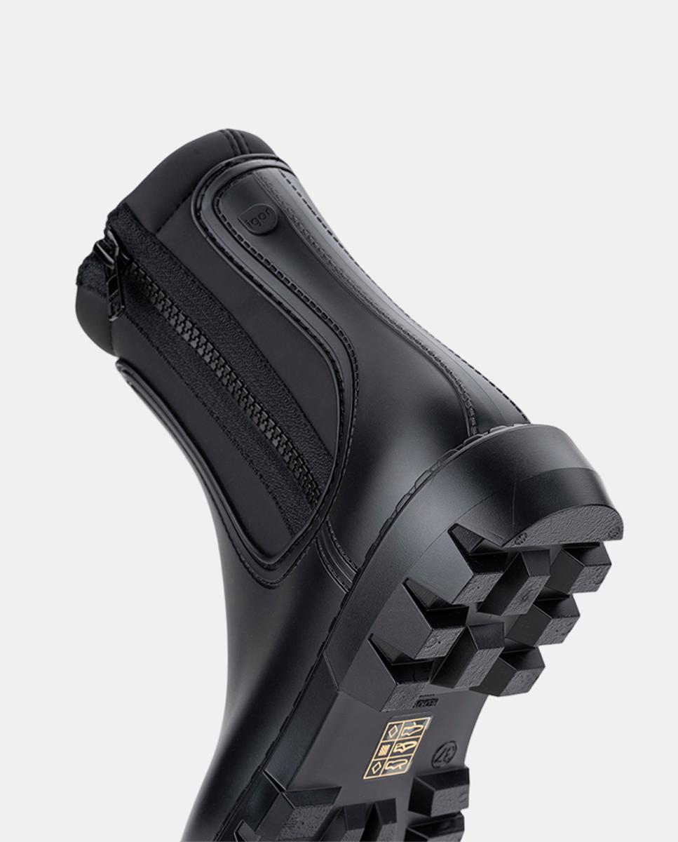 Galochas Tipo Botins Mate com Detalhe de Neopreno Preto-4