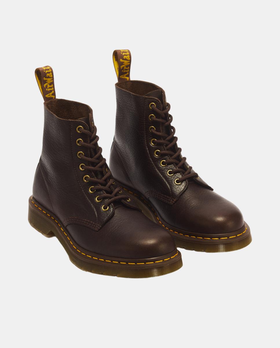 Botas 1460 Pascal de mulher em pele ambassador Castanho-escuro-2