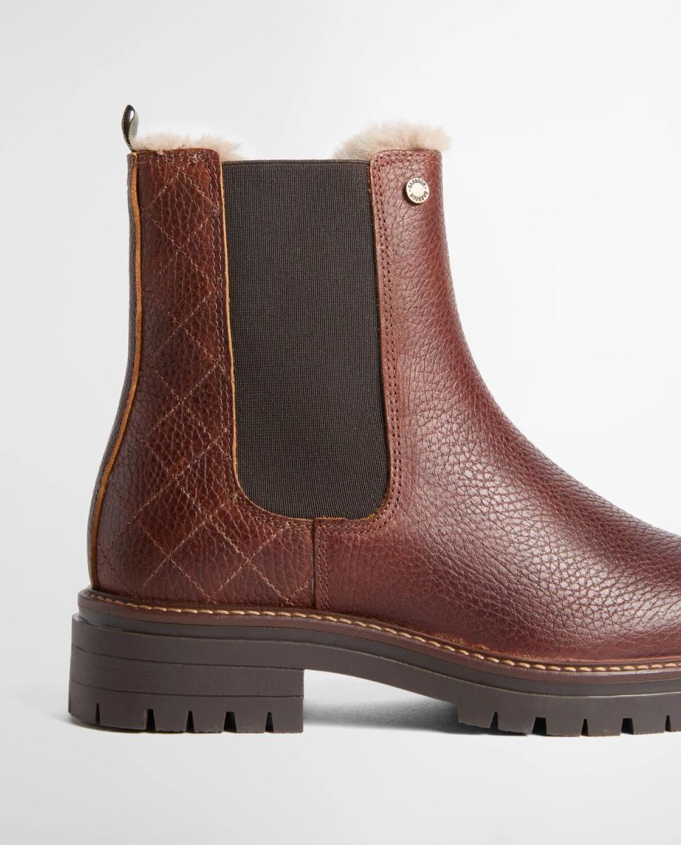 Botin chelsea plano de mujer de piel - Barbour - Marrón Marrón-4