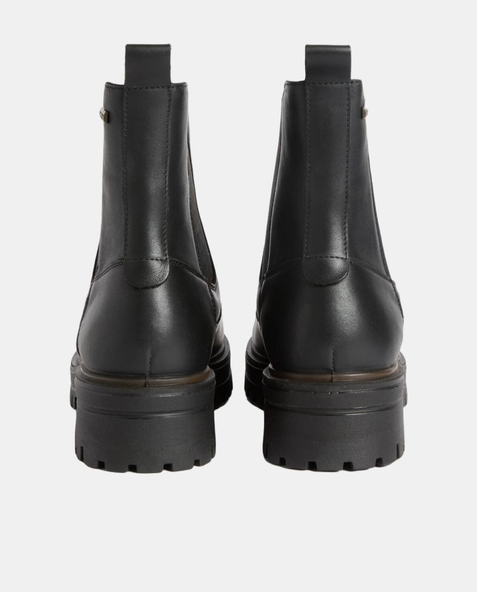 Botins Chelsea Rasos em Pele Preto-3