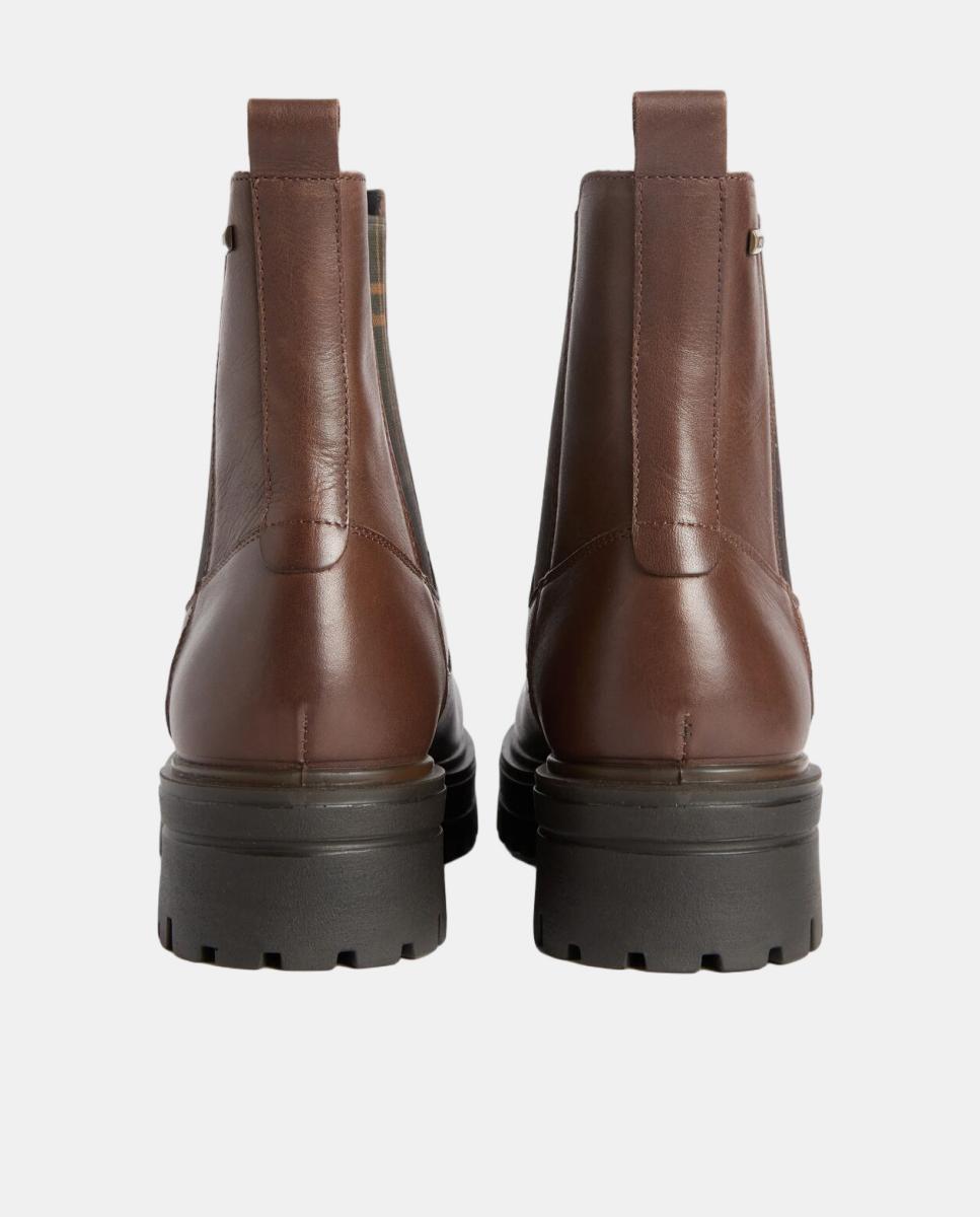 Botins Chelsea Rasos em Pele Castanho-3