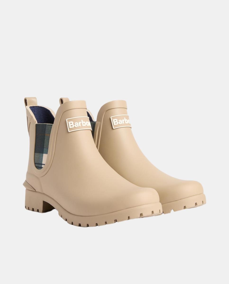 Botins Rasos de Borracha Bege-2