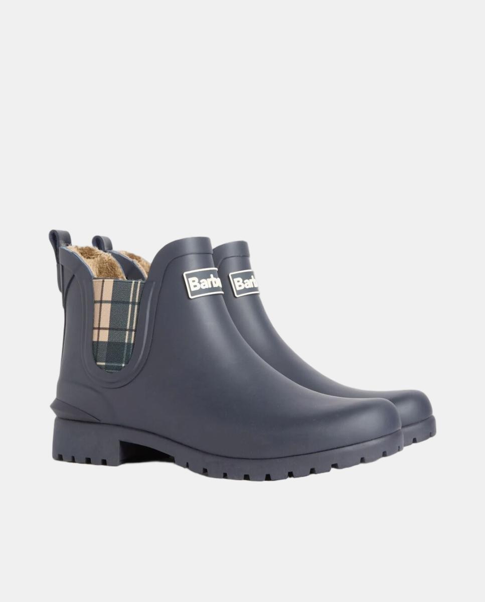Botins Rasos de Borracha Azul-marinho-5
