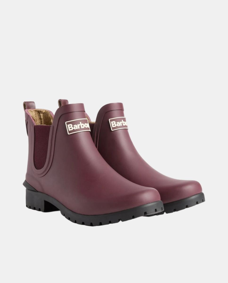 Botins Rasos de Borracha Vermelho/Grená-5