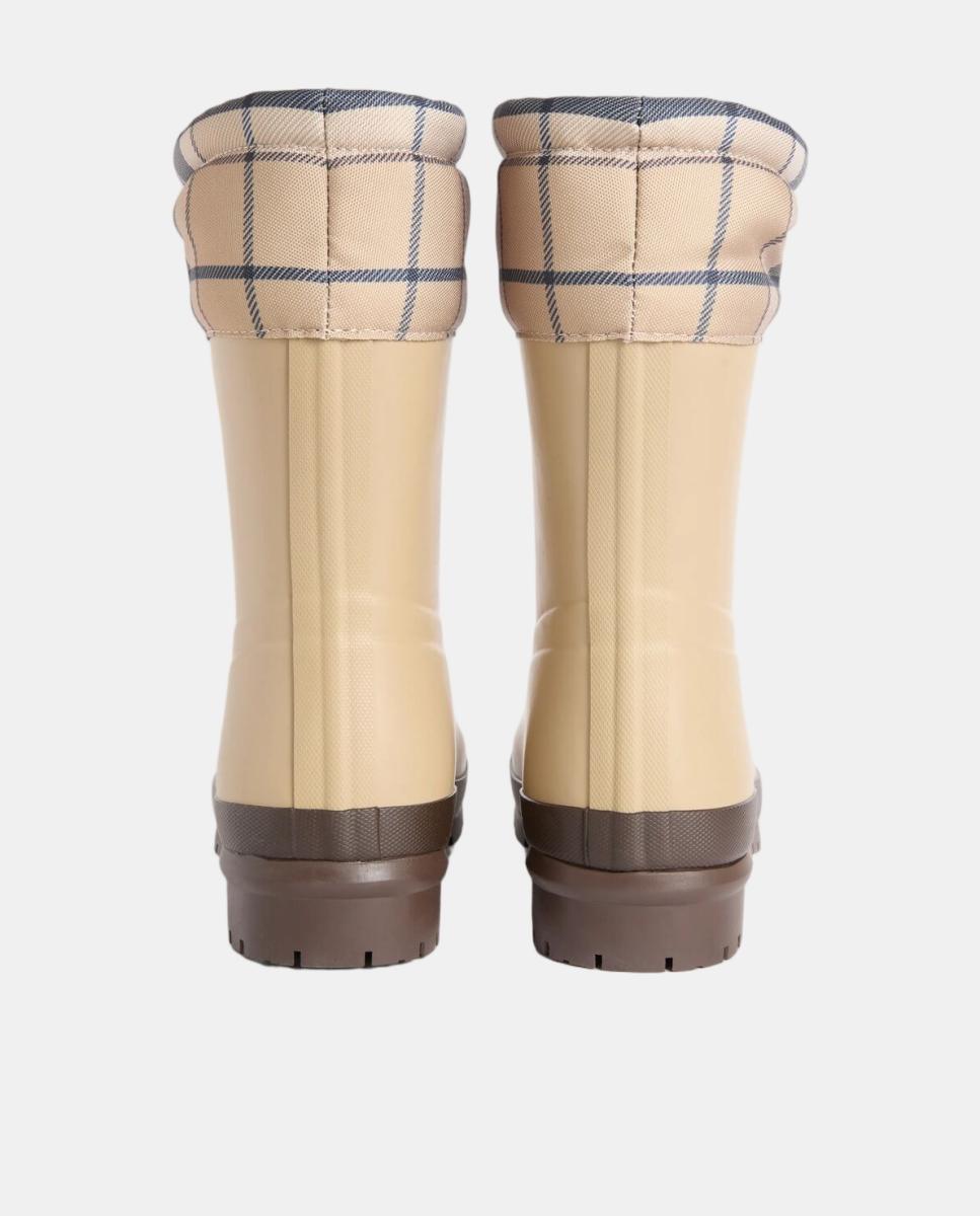 Botins Rasos de Borracha Bege-3