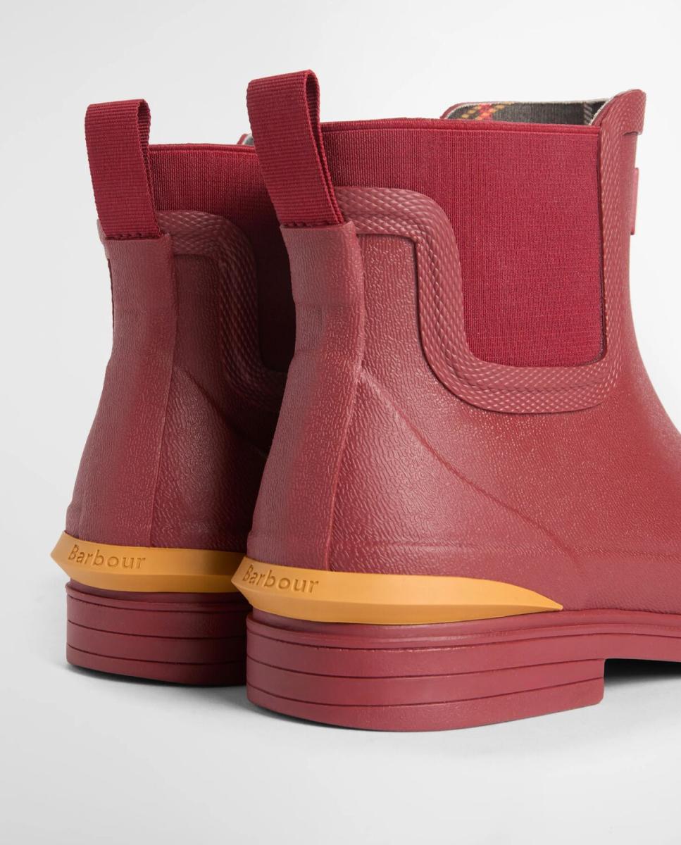 Botin plano de agua de mujer de goma - Barbour - Rojo Rojo-4