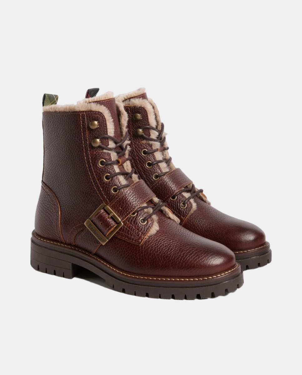 Botin tipo militar de mujer de piel - Barbour - Marrón Marrón-2