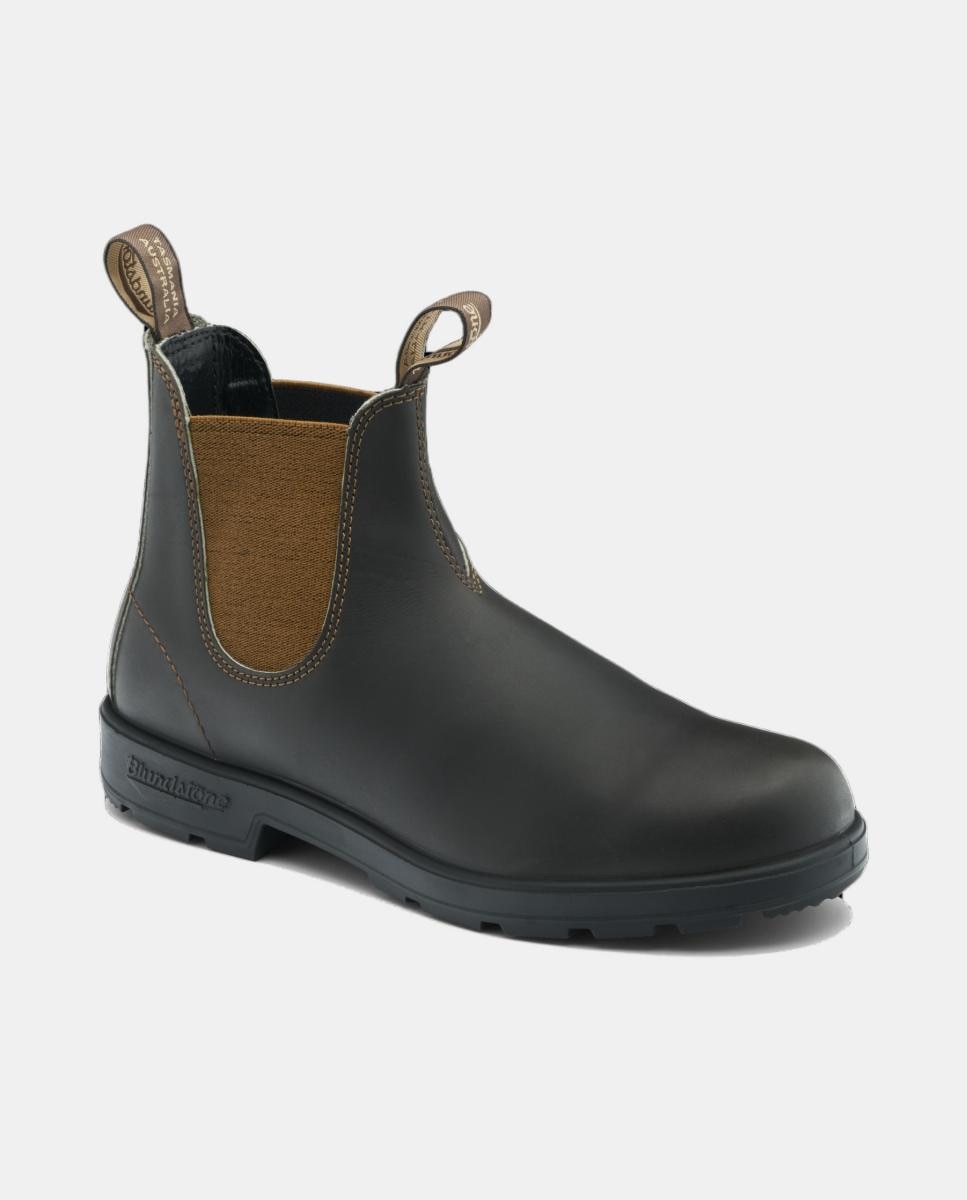 Botas Chelsea em Pele e Resistentes à Água Castanho-2