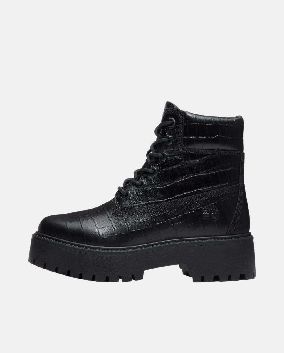 Botas em Pele 6-Inch Impermeáveis com Plataforma Stone Street Preto-7