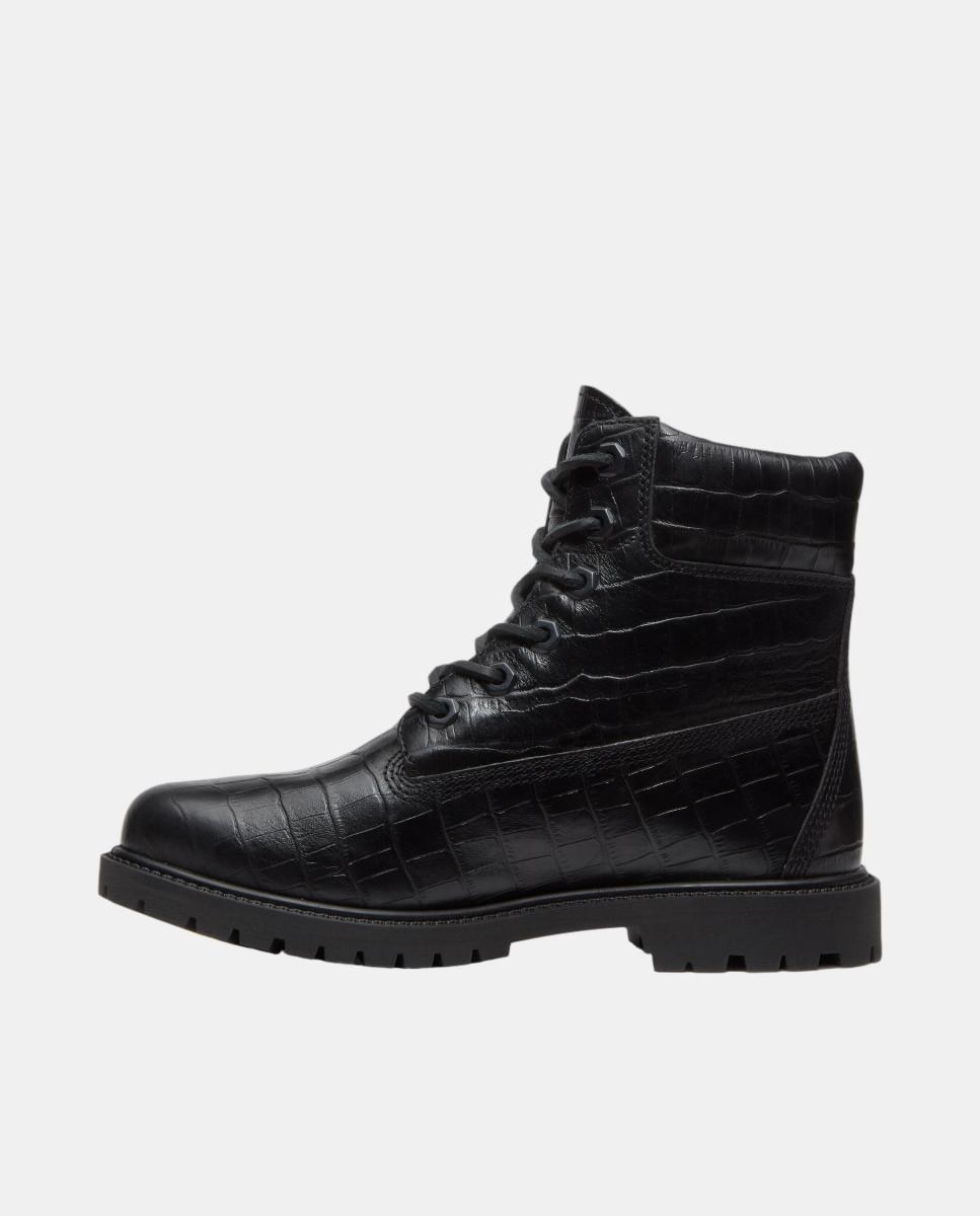 Botas 6-inch Premium em Pele e Impermeáveis Preto-2