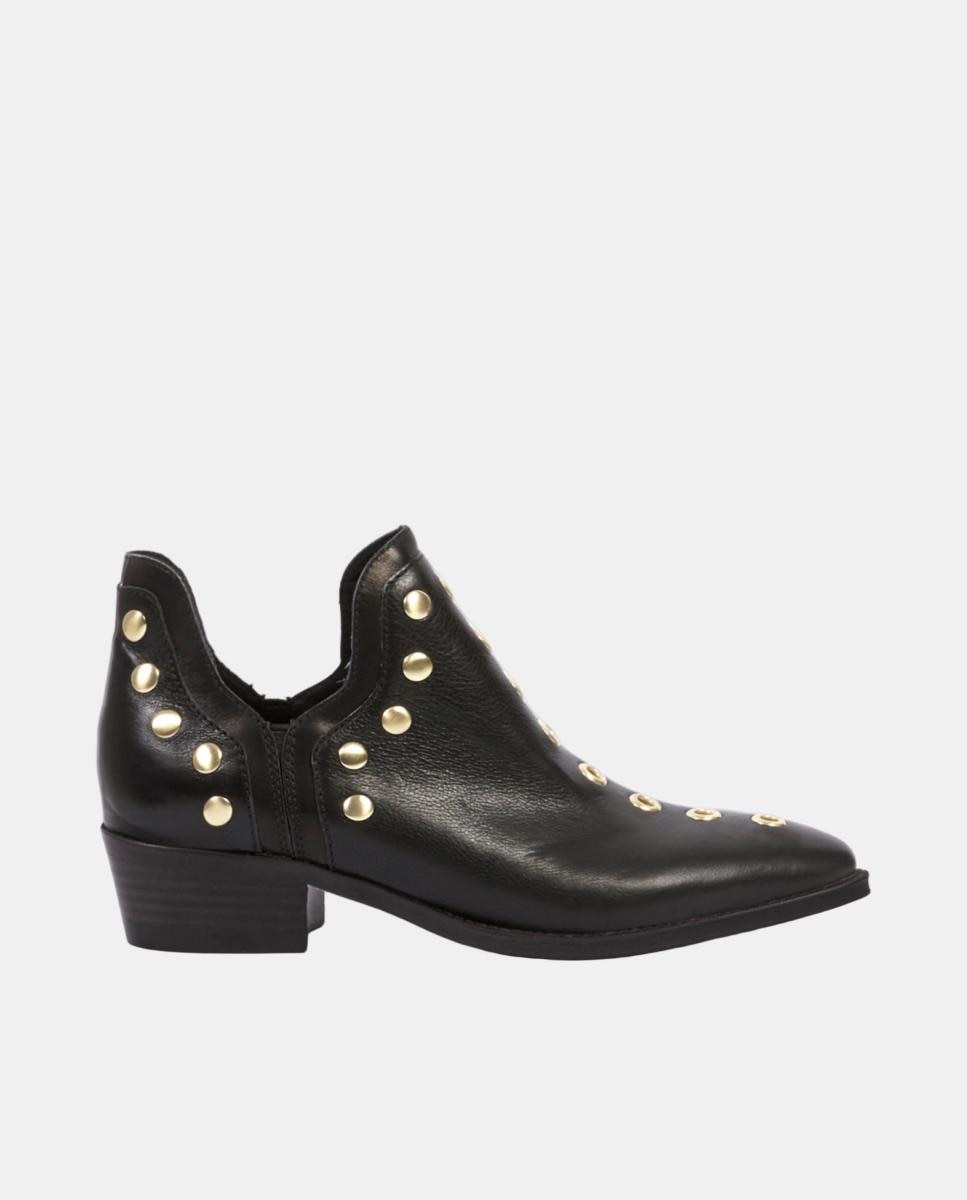 Imagen 0 de Botines para mujer  de piel con tacón de 4 cm Negro