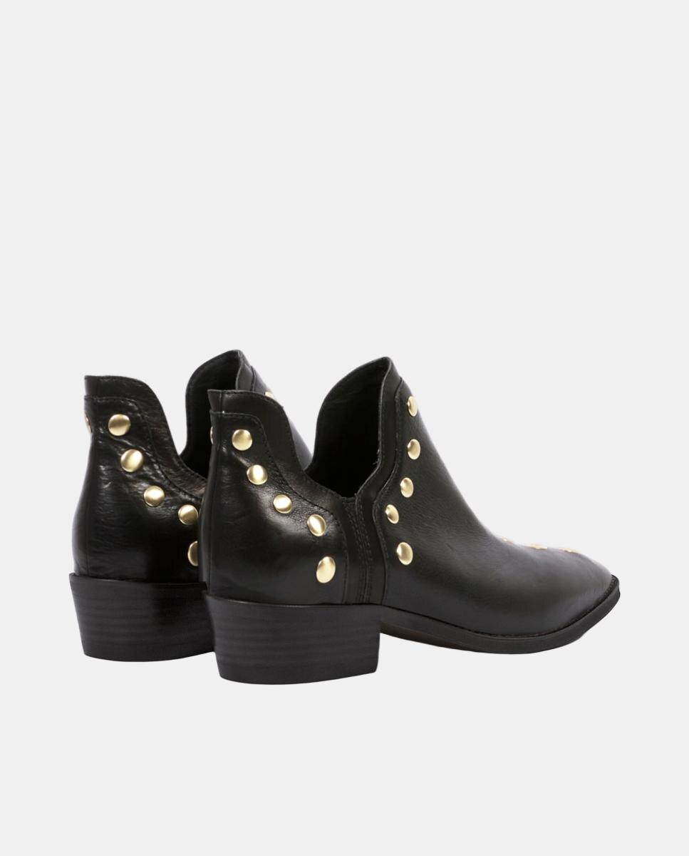 Botines para mujer de piel con tacón de 4 cm - Another Trend - Negro Negro-3