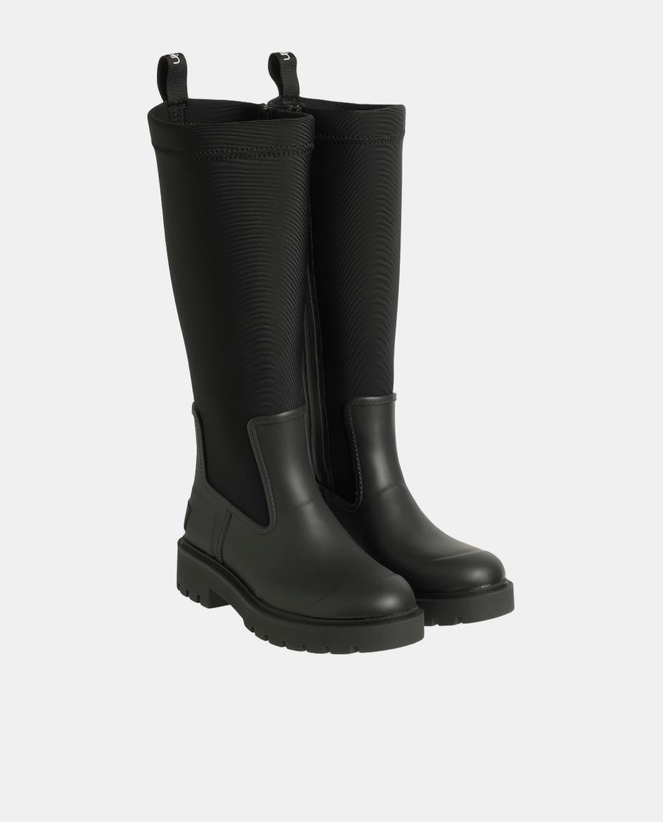 Galochas Planas Altas Preto-2