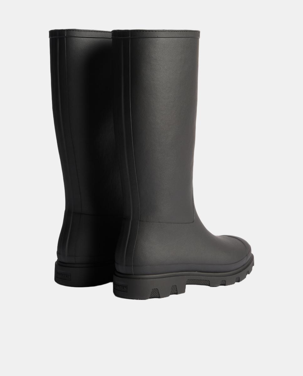 Galochas de Borracha de Cano Alto com Forro Interior de Fleece Preto-3