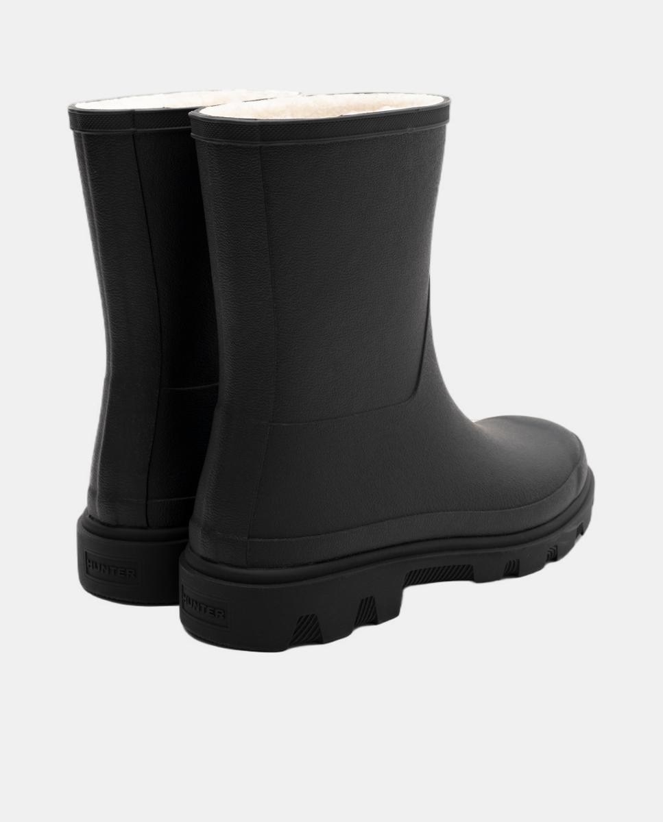 Galochas de Borracha de Cano Médio com Forro Interior de Fleece Preto-3
