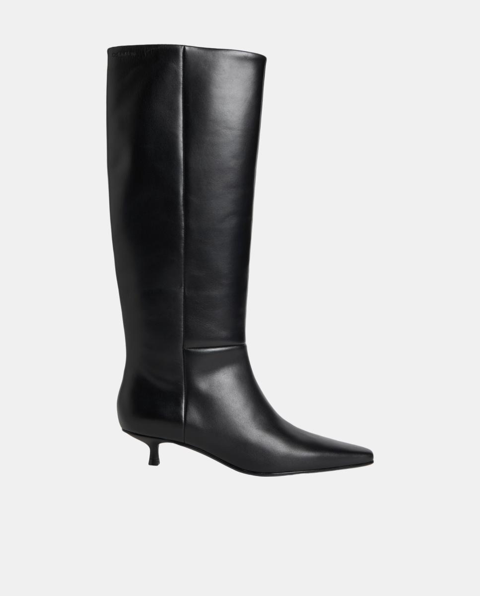 Imagen 0 de Bota mujer de piel con tacón Calvin Klein Negro