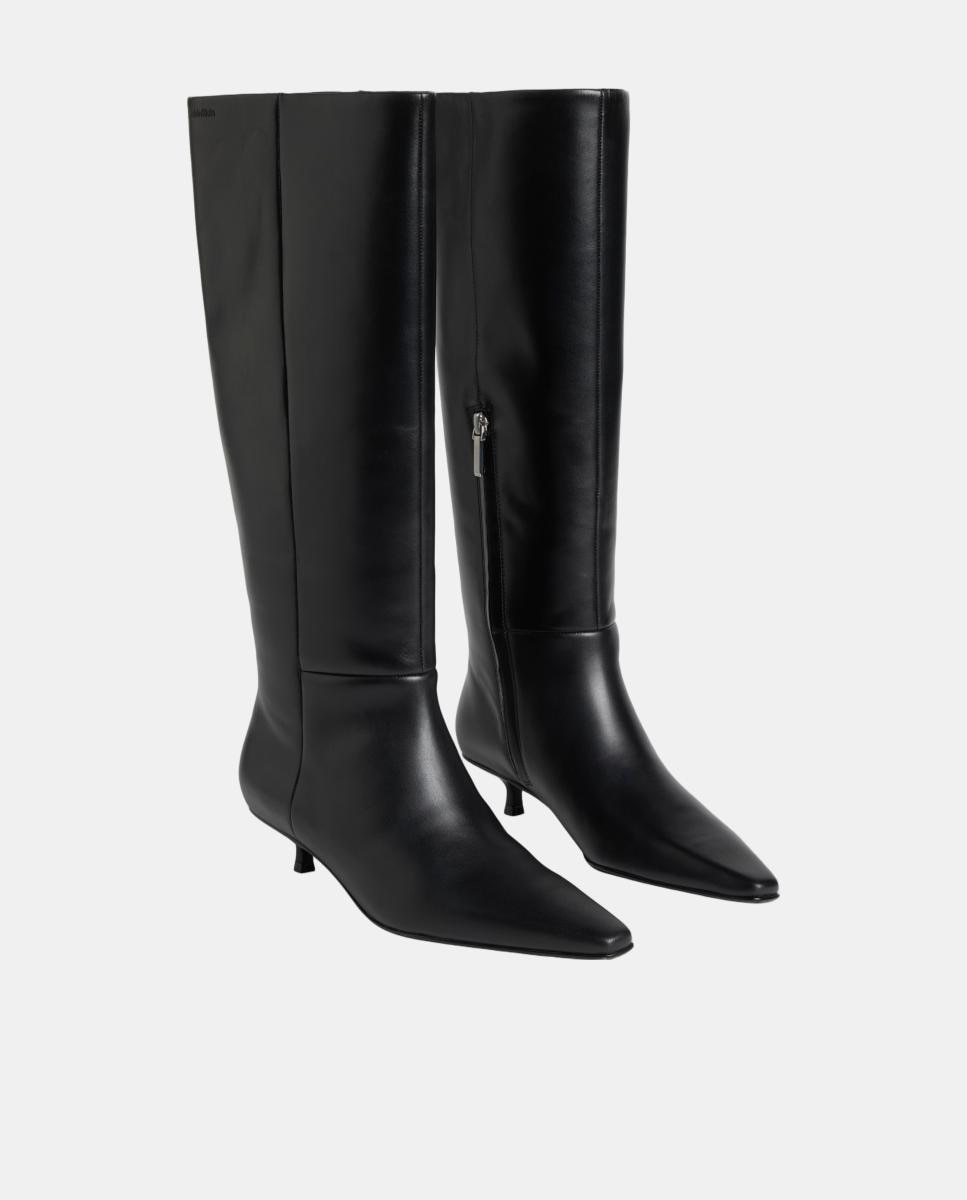 Bota mujer de piel con tacón Calvin Klein - Negro Negro-2