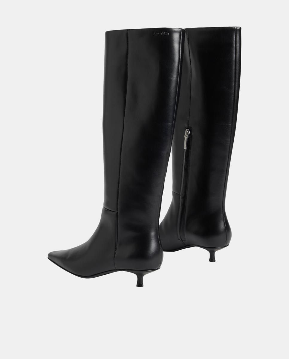 Bota mujer de piel con tacón Calvin Klein - Negro Negro-3