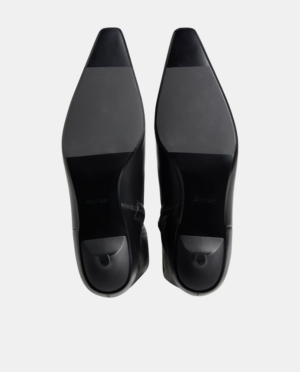 Bota mujer de piel con tacón Calvin Klein - Negro Negro-5