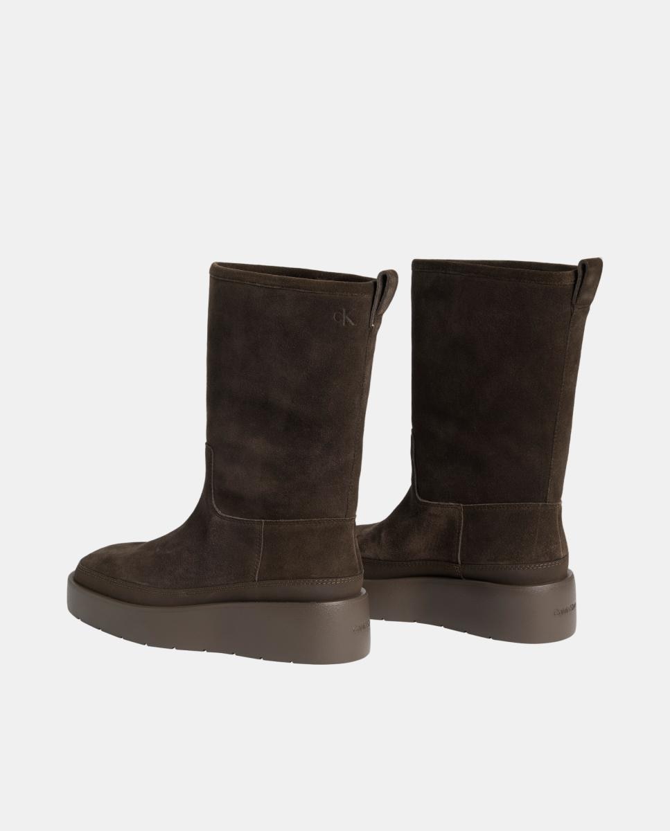 Bota mujer de piel plana Calvin Klein - Marrón chocolate Marrón chocolate-4