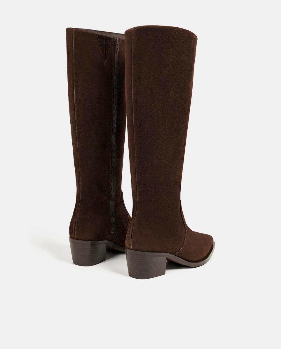Bota cowboy de mujer y ante - Bryan Stepwise - Marrón chocolate Marrón chocolate-3