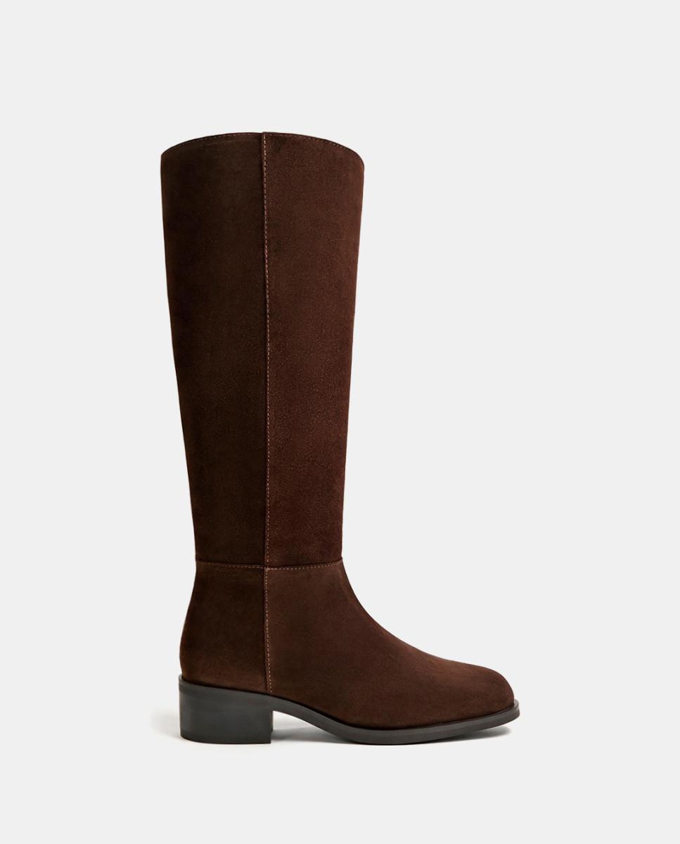 Imagen 0 de Botas altas de ante estilo jinete Marrón chocolate