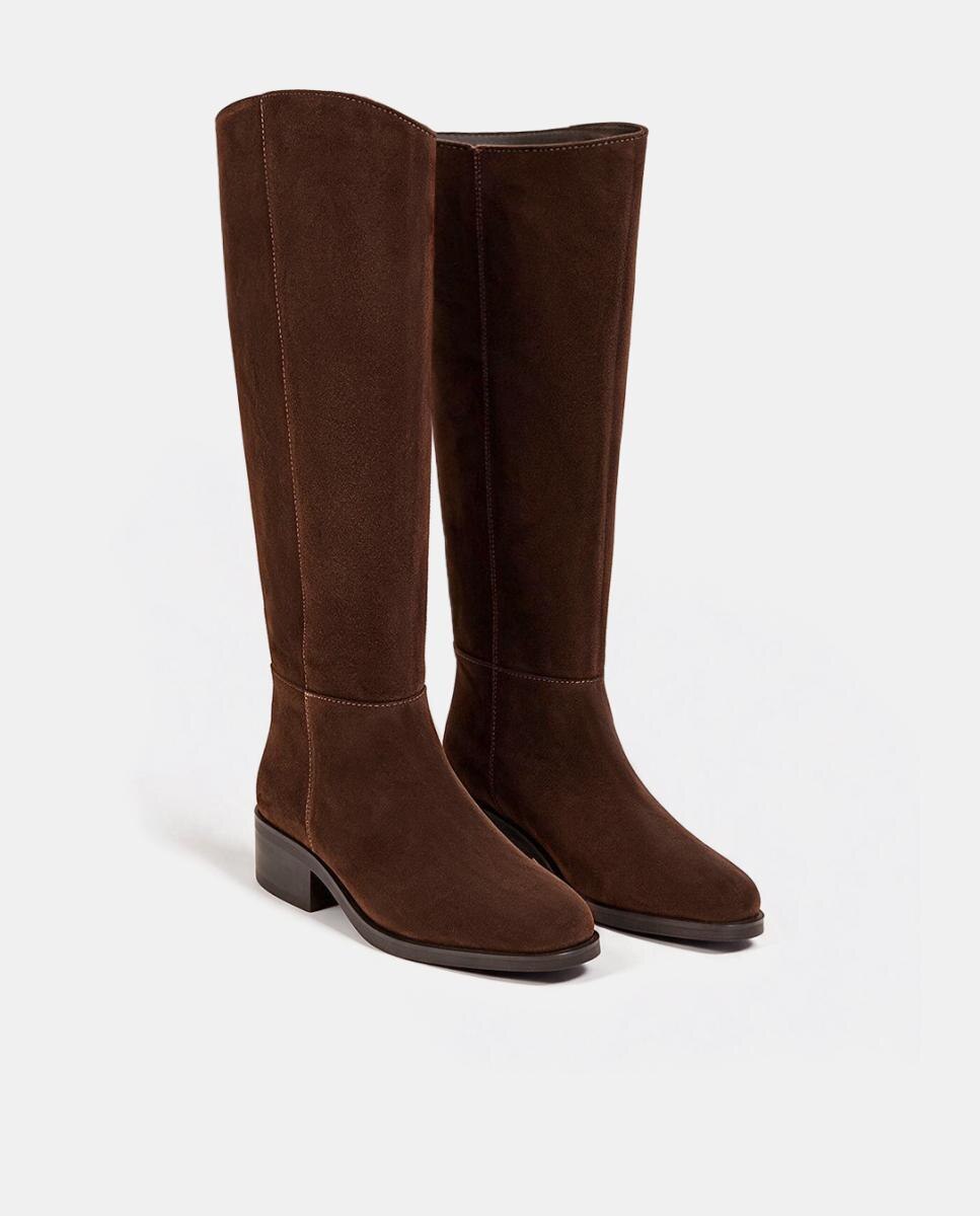 Botas altas de ante estilo jinete - Bryan Stepwise - Marrón chocolate Marrón chocolate-2