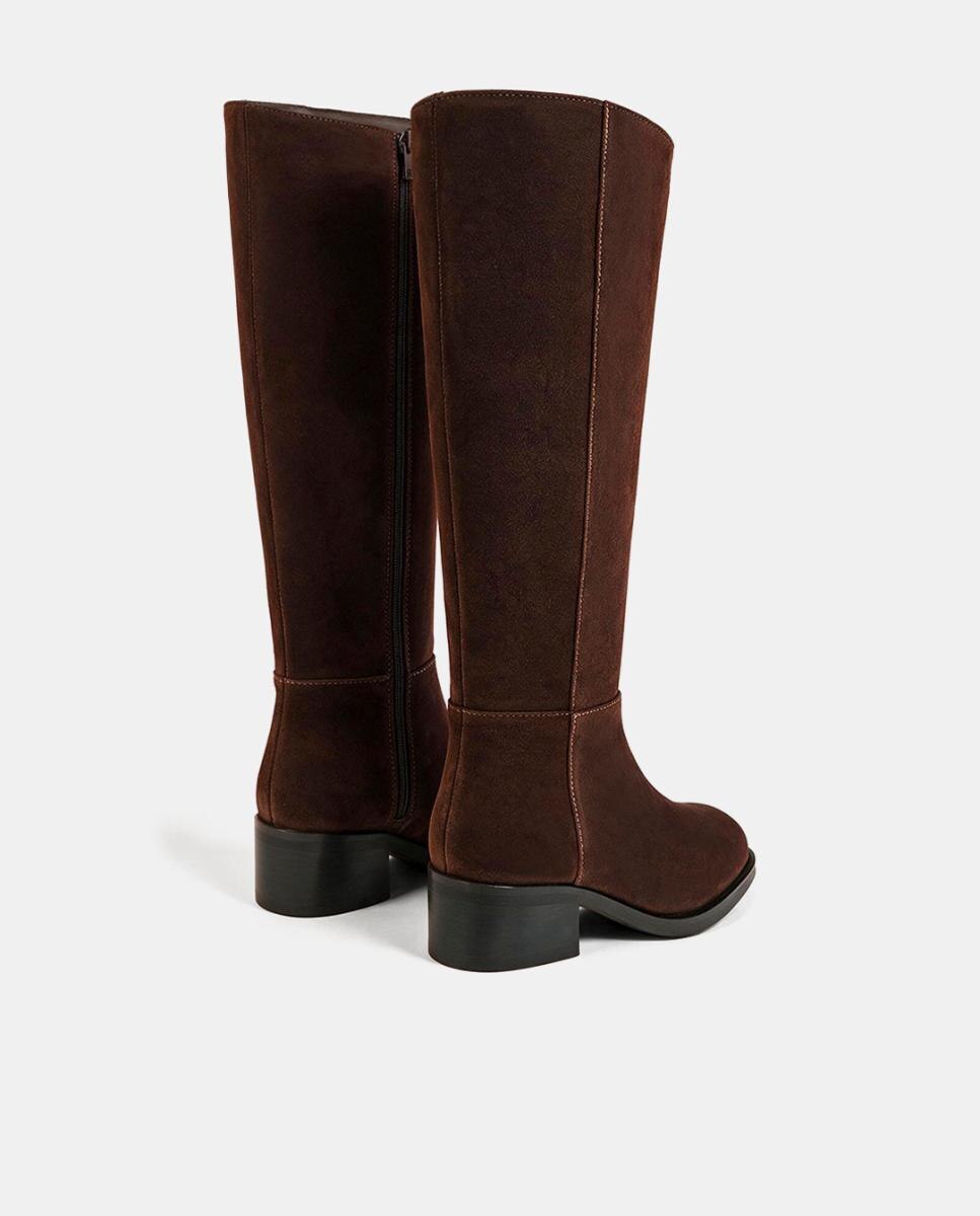 Botas altas de ante estilo jinete - Bryan Stepwise - Marrón chocolate Marrón chocolate-3