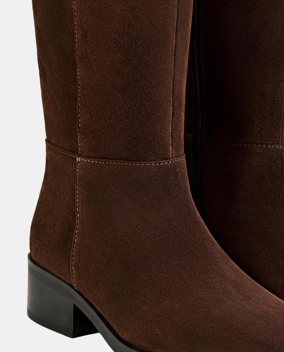 Botas altas de ante estilo jinete - Bryan Stepwise - Marrón chocolate Marrón chocolate-4