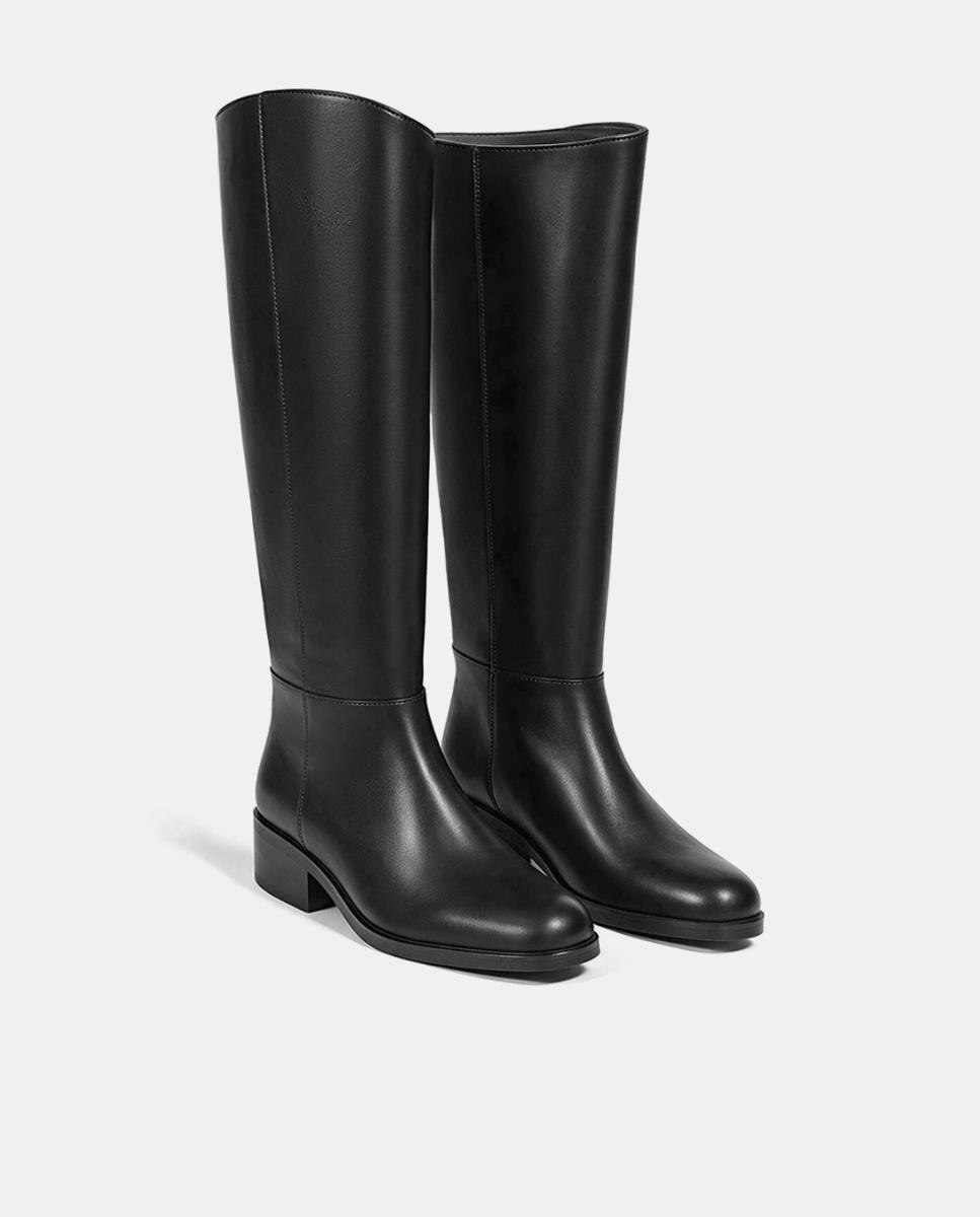 Botas altas de piel estilo jinete - Bryan Stepwise - Negro Negro-2