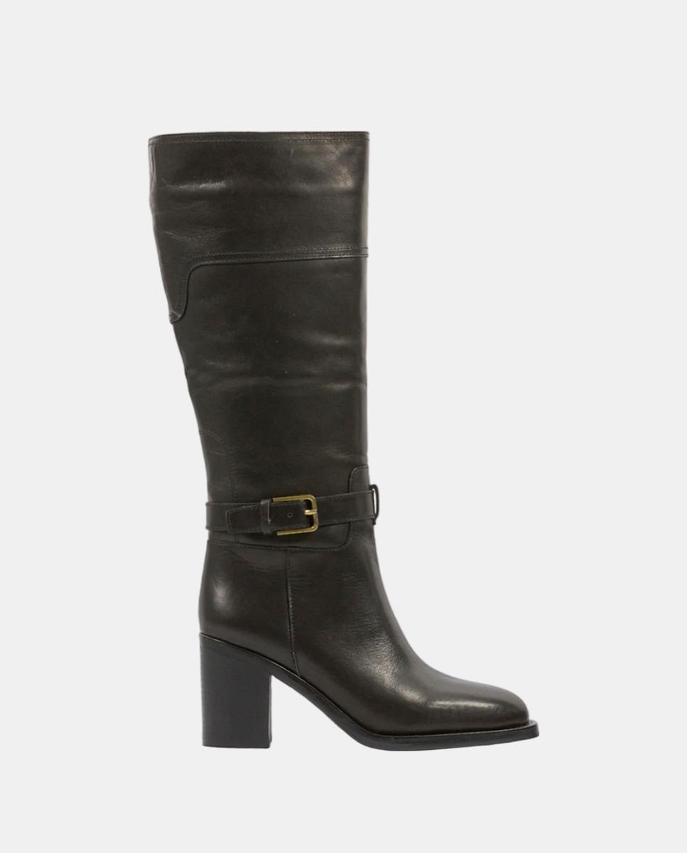 Imagem 0 de Botas em Pele com Salto Alto de 7 cm