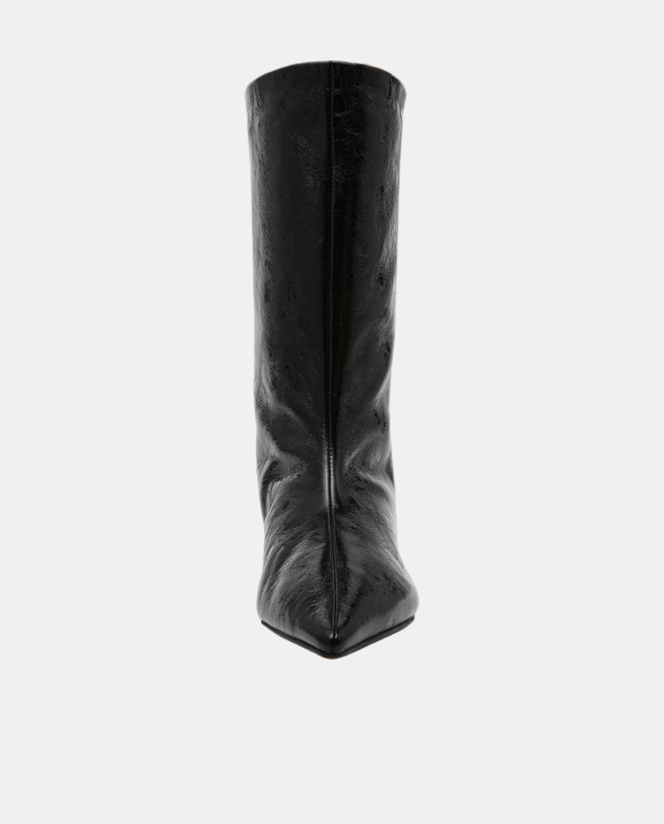 Bota elegante lytton mujer piel efecto arrugado punta afilada y tacón bajo - Steve Madden - Negro Negro-4