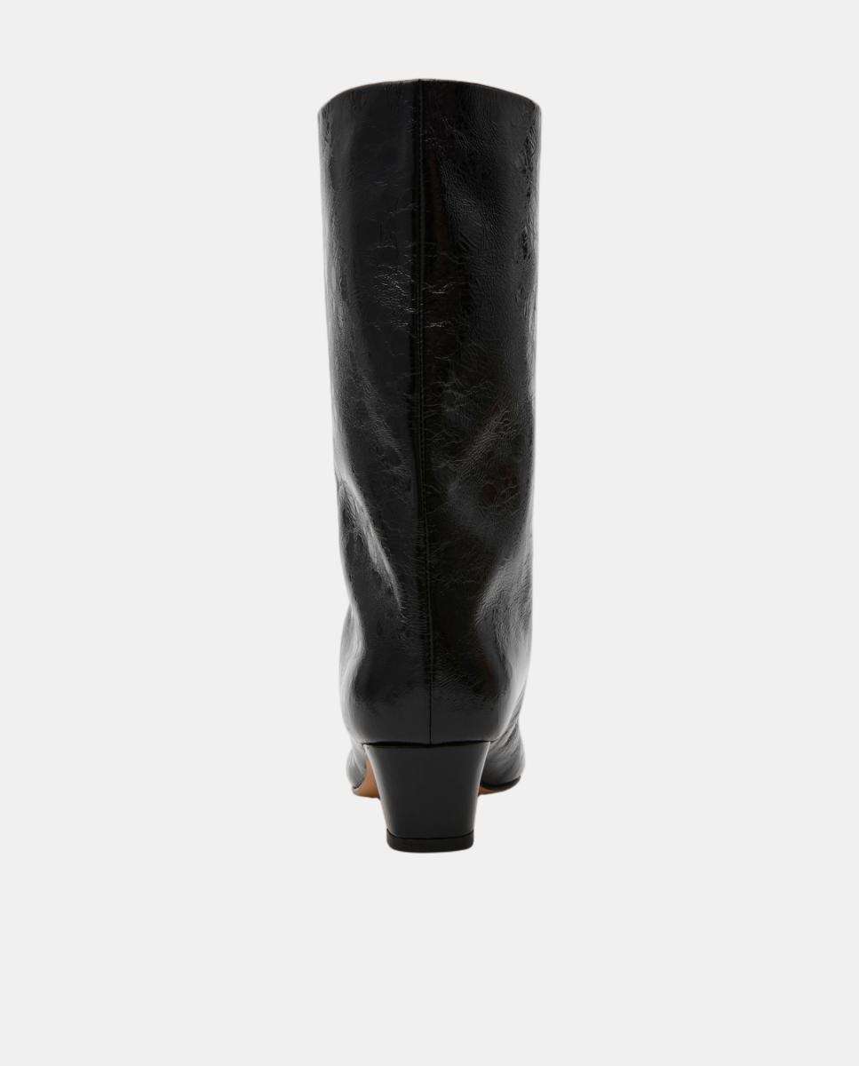 Bota elegante lytton mujer piel efecto arrugado punta afilada y tacón bajo - Steve Madden - Negro Negro-5