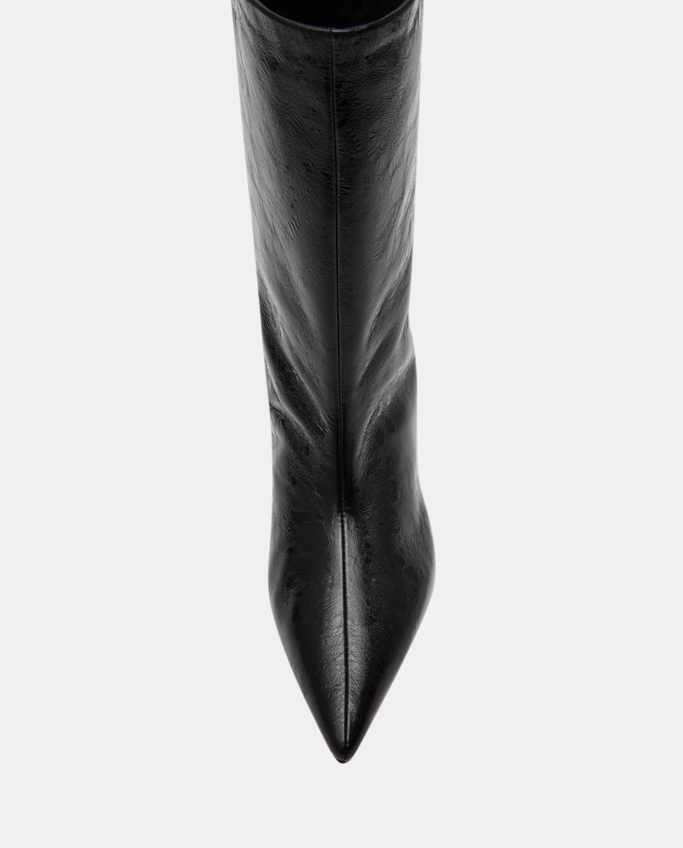 Bota elegante lytton mujer piel efecto arrugado punta afilada y tacón bajo - Steve Madden - Negro Negro-6