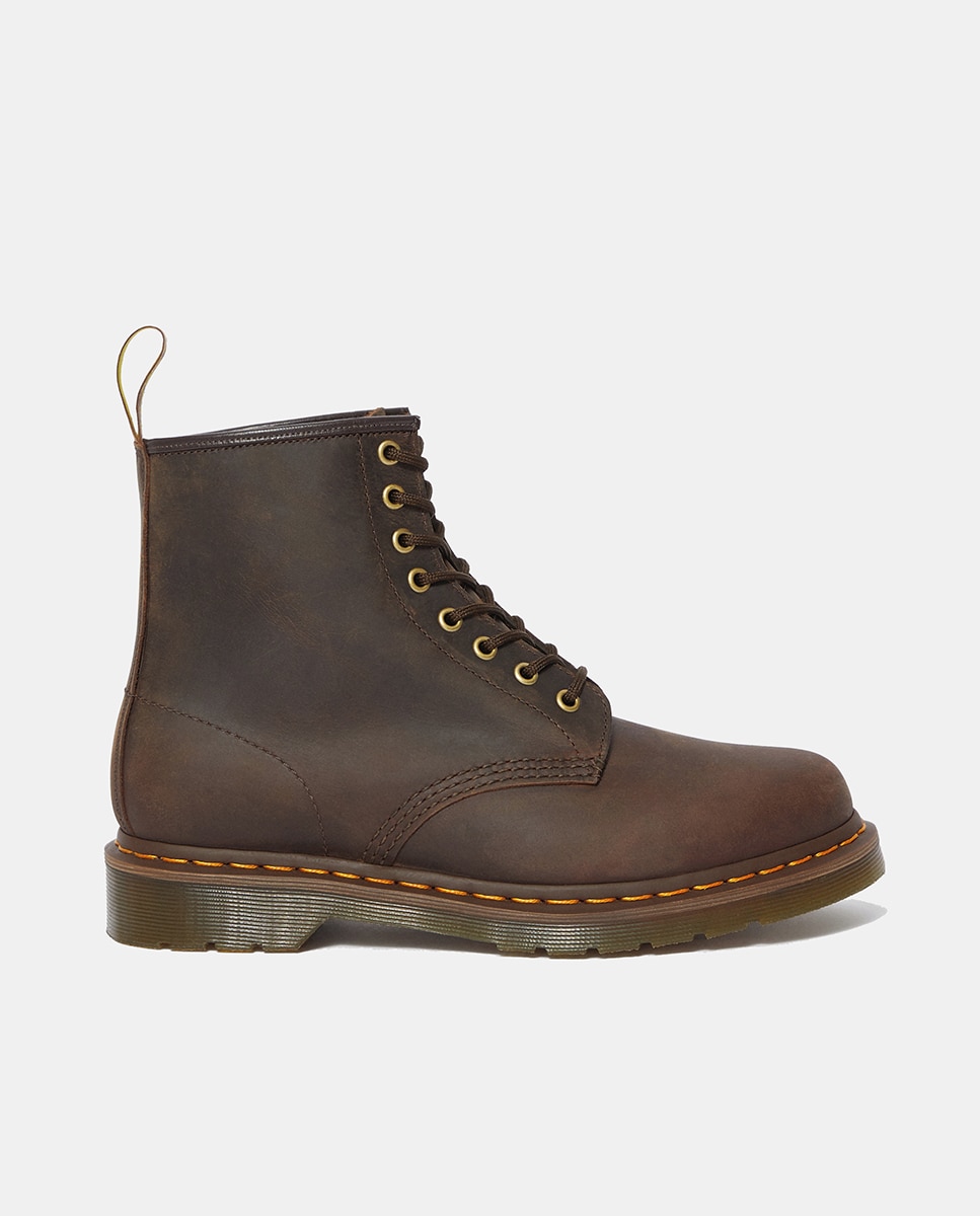 Botas 1460 em Pele Castanho-1