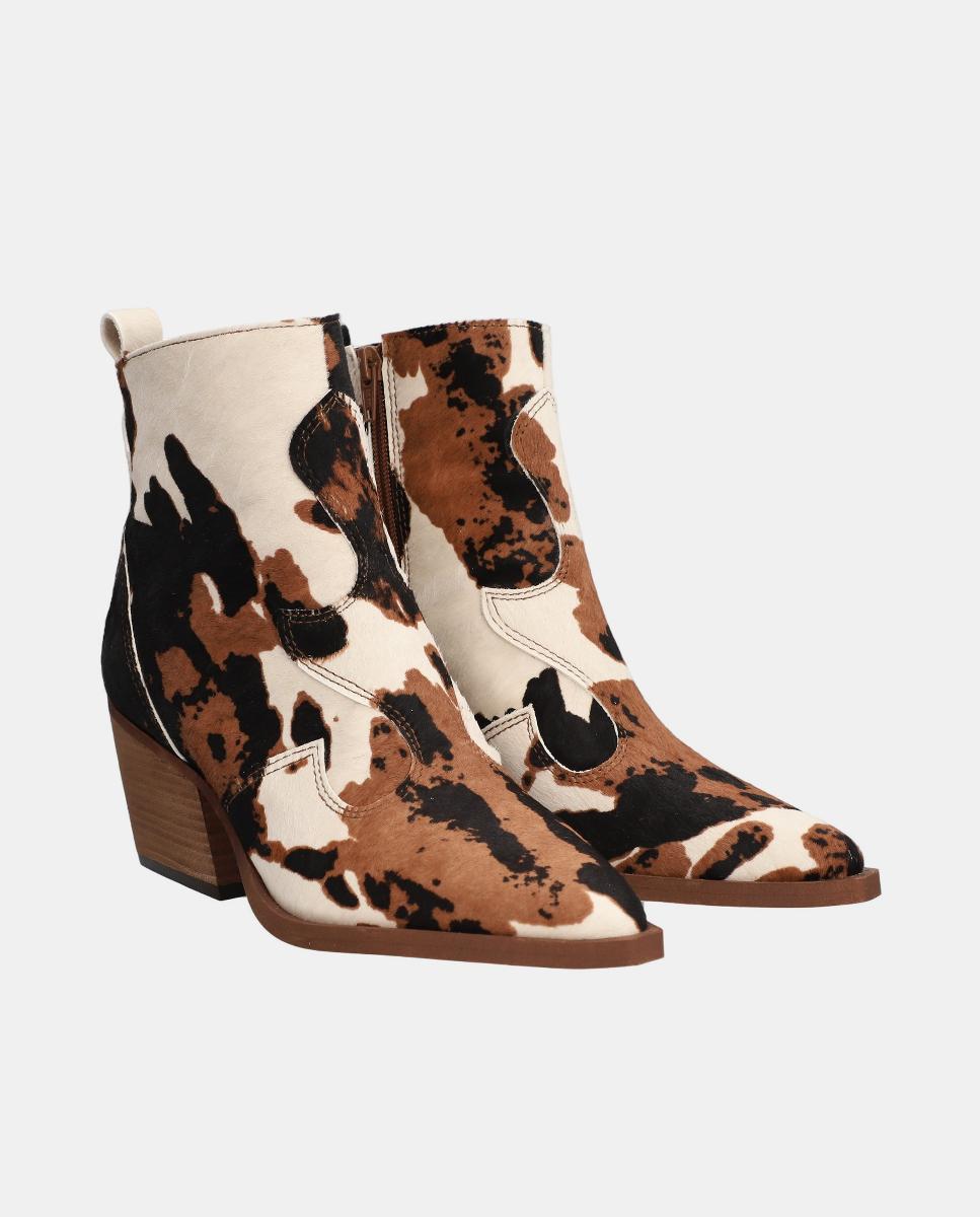 Botins com fecho de zipper Castanho-2