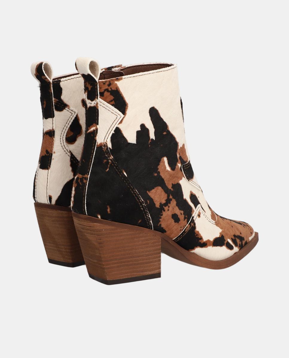 Botins com fecho de zipper Castanho-3