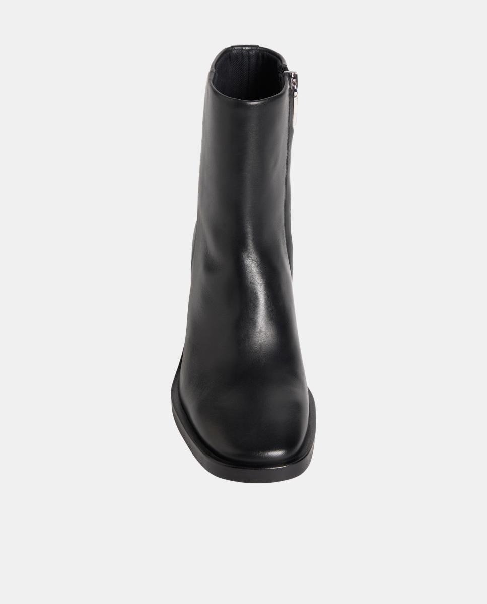 Botín mujer de piel con tacón Calvin Klein - Negro Negro-4